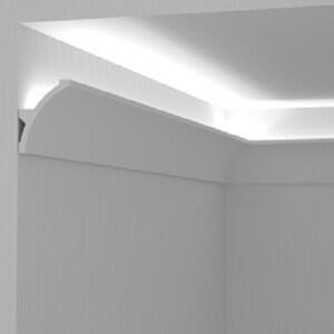 Cornice Pitturabile Stondata per parete per Strisce LED - 2m Variante Lunghezza 2 Metri