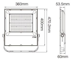 Faro LED 200W RGB+CCT IP65 Dimmerabile - RF 24 GHz Colore RGB+CCT
