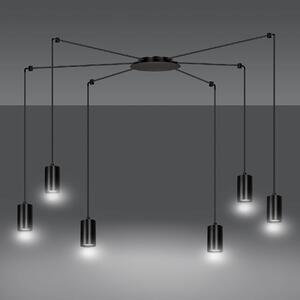 Lampadario a Sospensione in Acciaio TRAKER 6 BLACK e WHITE