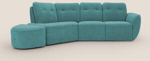 Cerbero divano angolare con pouf mobile in morbido bouclé impermeabile