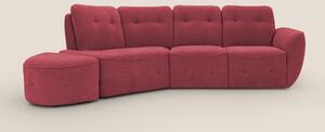 Cerbero divano angolare con pouf mobile in morbido bouclé impermeabile