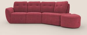 Cerbero divano angolare con pouf mobile in morbido bouclé impermeabile