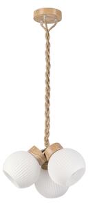 Lampadario sospeso con cavo LOOMIS 3xE27/15W/230V 83 cm beige/rovere