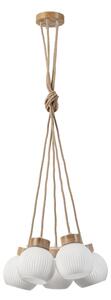 Lampadario sospeso con cavo LOOMIS 5xE27/15W/230V 130 cm beige/rovere