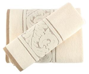 Set di asciugamani e teli da bagno in cotone crema Crema - Foutastic