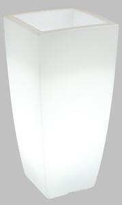 Vaso Illuminabile Quadrato 33x33xH70cm E27 Colore Bianco