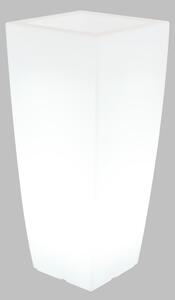 Vaso Illuminabile Quadrato 40x40xH90cm E27 Colore Bianco