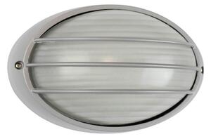 Plafoniera E27 IP54 Grigia 214x142mm con Griglia Colore Grigio