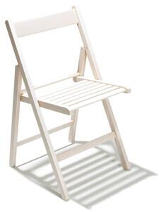 Salmar Sedia per Esterni Set 4 Sedie Pieghevoli in Legno Massello Seduta a 7 Doghe Salvaspazio colore Bianco - Liberty