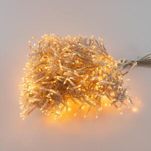 Catenaria Natalizia LED 9m 8 GIOCHI DI LUCE Cavo TRASPARENTE IP44 Colore Bianco Caldo 2200 - 2300 °K
