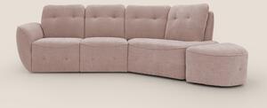 Cerbero divano angolare con pouf mobile in morbido bouclé impermeabile