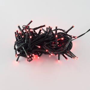 Catenaria Natalizia LED 8m 8 GIOCHI DI LUCE Cavo VERDE IP44 Luce ROSSO Colore Rosso 620 - 625 °K