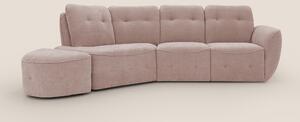 Cerbero divano angolare con pouf mobile in morbido bouclé impermeabile