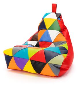 Pouf poltrona sacco seduta keiko s patchwork ecopelle