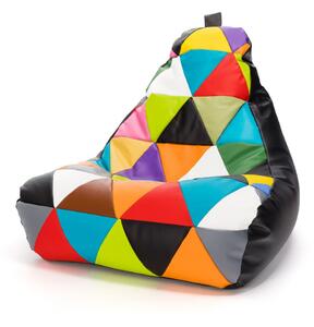 Pouf poltrona sacco seduta keiko s patchwork ecopelle