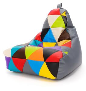 Pouf poltrona sacco seduta keiko s patchwork ecopelle