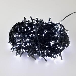 Catenaria Natalizia LED 18m 8 GIOCHI DI LUCE Cavo VERDE IP44 Colore Bianco Freddo 7500 - 8500 °K