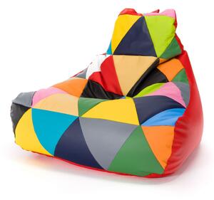 Pouf poltrona sacco seduta keiko m patchwork ecopelle