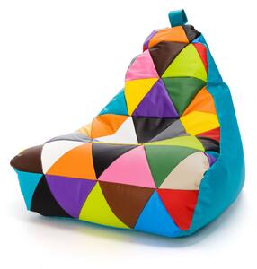 Pouf poltrona sacco seduta keiko s patchwork ecopelle