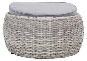 Pouf da Giardino Santorini 68x57x35 cm in Polyrattan Grigio