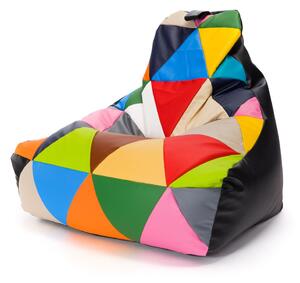 Pouf poltrona sacco seduta keiko m patchwork ecopelle