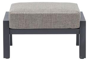 Pouf da Giardino Kea 77x63x34 cm in Alluminio e Tessuto Olefin Grigio