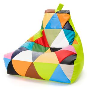 Pouf poltrona sacco seduta keiko m patchwork ecopelle