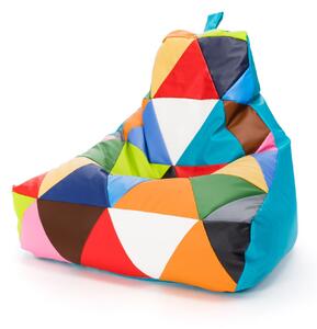 Pouf poltrona sacco seduta keiko m patchwork ecopelle