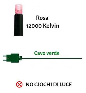 Catenaria Natalizia LED 11.6m IP65 Cavo VERDE Luce ROSA Colore Rosa 550 - 570 °K