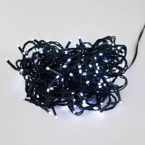 Catenaria Natalizia LED 12m IP44 8 GIOCHI DI LUCE Cavo VERDE Colore Bianco Freddo 7500 - 8500 °K