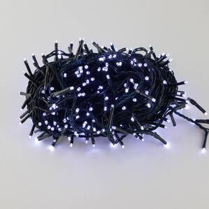 Catenaria NATALIZIA LED 8 GIOCHI DI LUCE 23m IP44 - Cavo VERDE Colore Bianco Freddo 7500 - 8500 °K