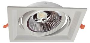 Faro da Incasso Orientabile Bianco - 1 lampada AR111 Foro 165x165mm