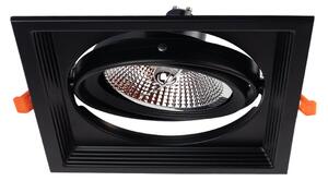 Faro da Incasso Orientabile Nero - 1 lampada AR111 Foro 165x165mm