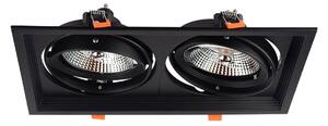 Faro da Incasso Orientabile Nero - 2 lampade AR111 Foro 315x163mm