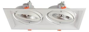 Faro da Incasso Orientabile Bianco - 2 lampade AR111 Foro 315x163mm