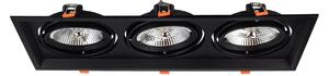 Faro da Incasso Orientabile Nero - 3 lampade AR111 Foro 460x160mm