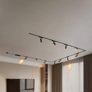 Sistema a binario 48V Lumaro, faretti, 11 luci, nero, Ø 4 cm, dimmerabile Lumaro Lindby,, Nero, Soggiorno / Sala da pranzo, Alluminio, Moderno