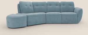 Cerbero divano angolare con pouf mobile in morbido bouclé impermeabile