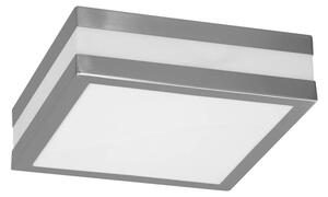 Plafoniera Quadrata in Acciaio Inossidabile 2 basi E27 28x28cm IP54