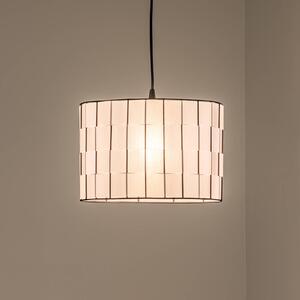 HELAM Lampada a sospensione Atlanta, bianco, Ø 30 cm, tessuto, E27