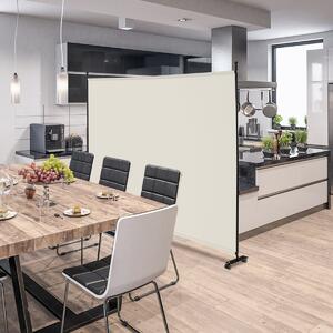 Costway Pannello divisorio singolo con ruote bloccabili, Paravento da interno portatile da soggiorno 184x184cm Beige