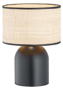 Lampada ASPEN LN1 BLACK RATTAN E27 da Tavolo Scrivania e Comodino