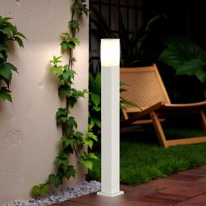 Paletto da Giardino 100cm Acciaio Inox BIANCO Squadrato IP54 Base E27
