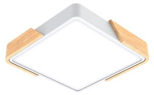 Plafoniera LED Quadrata 18W CCT 30x30cm Legno/Bianco