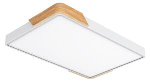 Plafoniera LED Rettangolare 30W CCT 60x40cm Legno/Bianco
