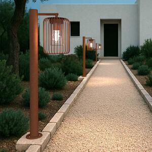 Paletto da Giardino Corten a Lanterna 80cm Base E27 IP54 - Serie NEXUS
