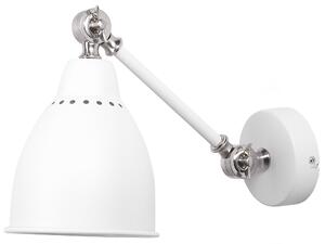 Set 2 Lampade da Parete applique In Metallo Bianco Orientabile Luce Di Posizione Forcellone Moderno Beliani