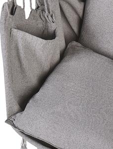 Sedia a dondolo sospesa in cotone grigio chiaro e sedile altalena in poliestere per interni ed esterni in stile boho Beliani