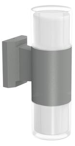 Applique Cilindrica Bidirezionale Grigia IP54 con 2 basi GU10