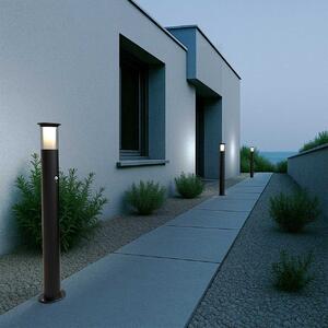 Paletto Solare 80cm in Acciaio Nero con Sensore Movimento e Picchetto Colore Bianco Naturale 4.000K